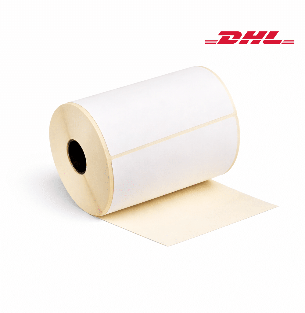 DHL verzendetiketten, 102 x 210 mm, 810 etiketten, Thermisch ECO, wit, permanent, kern 76 mm