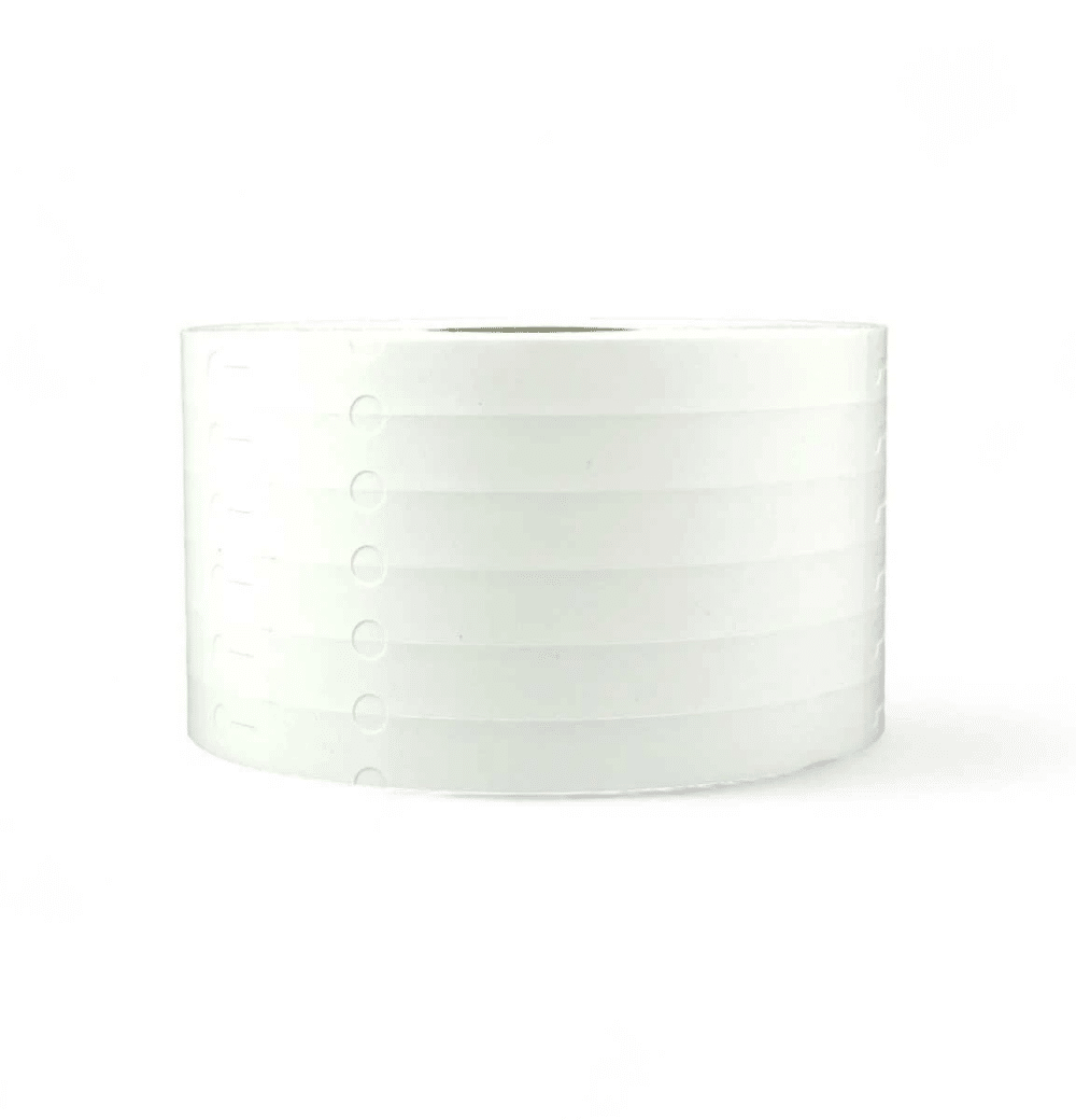 Thermisch sleufetiket, 200 x 17 mm, 3500 etiketten per rol, kern 76 mm, wit