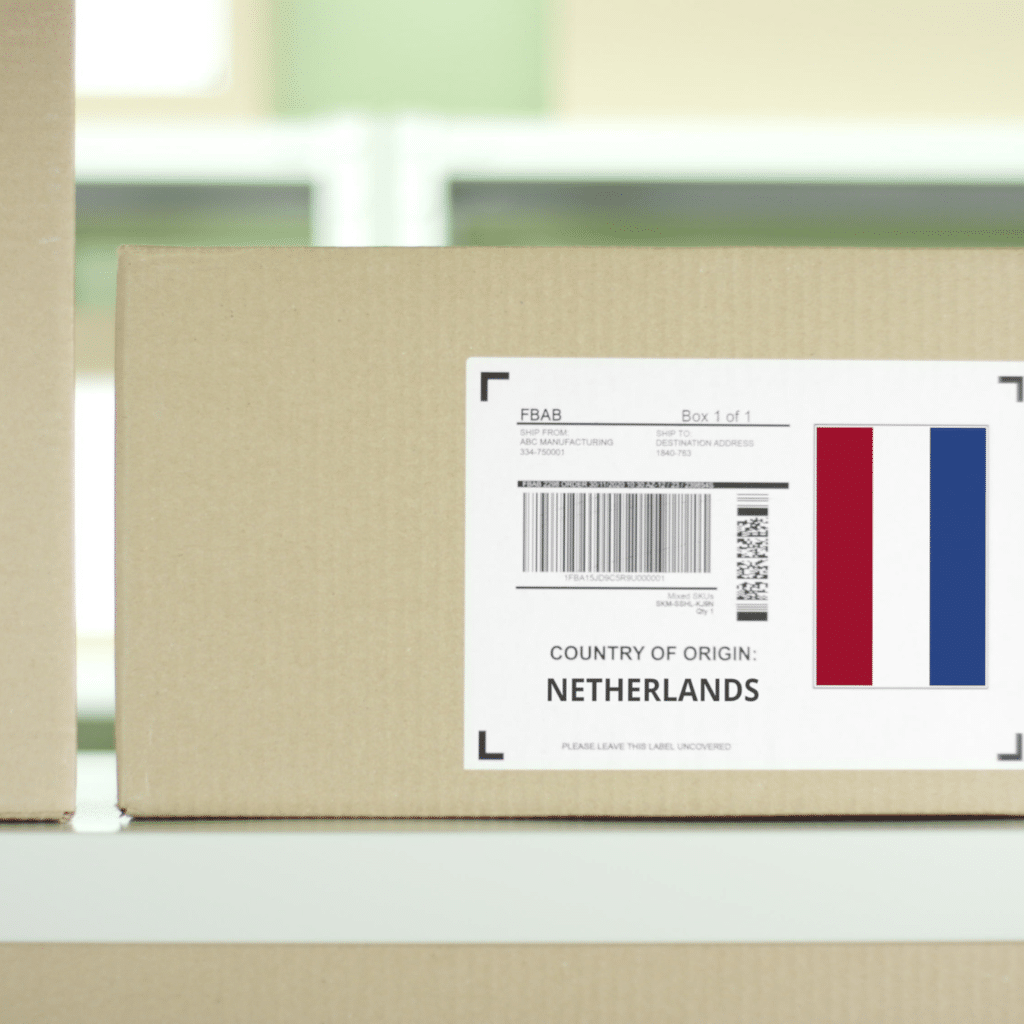 Verzenddoos met Bedrukte verzendetiketten