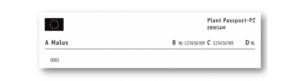 Plantenpaspoort etiket lang