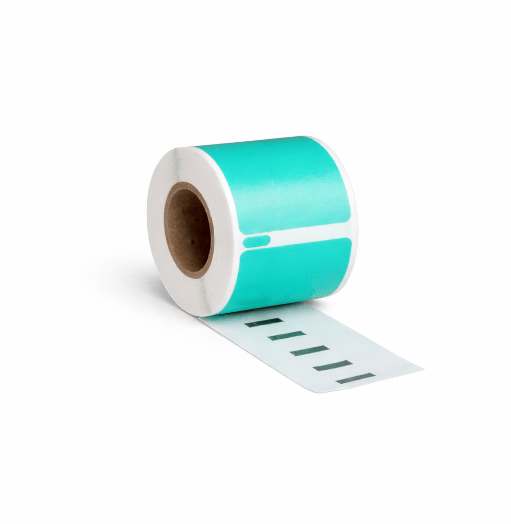 Thermische etiket, 57 mm x 32 mm Groen, 1500 etiketten per rol, kern 25 mm, Thermisch ECO, permanent