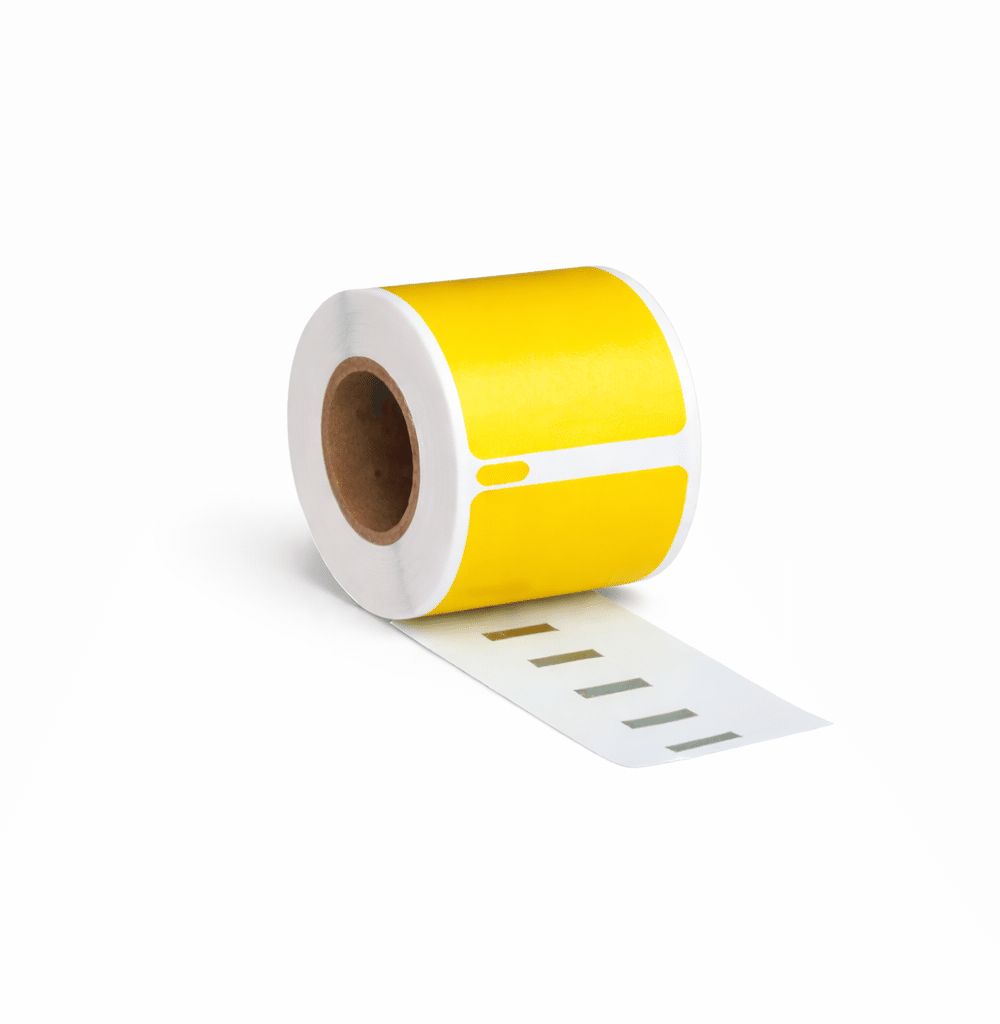 Verzendetiket, 57 mm x 32 mm Geel, 1500 etiketten per rol, kern 25 mm, Thermisch ECO, permanent
