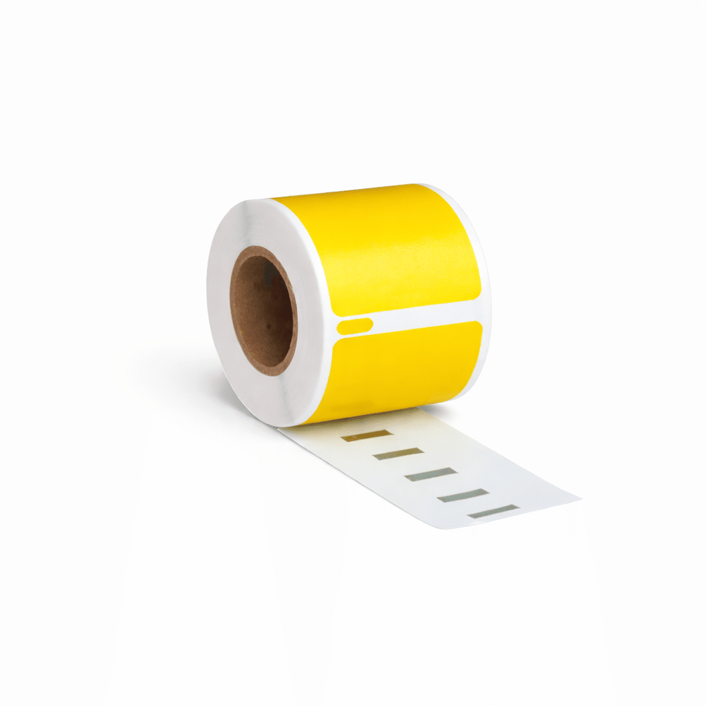 Verzendetiket, 57 mm x 32 mm Geel, 1500 etiketten per rol, kern 25 mm, Thermisch ECO, permanent