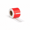 Thermische etiket, 57 mm x 32 mm Rood, 1500 etiketten per rol, kern 25 mm, Thermisch ECO, permanent