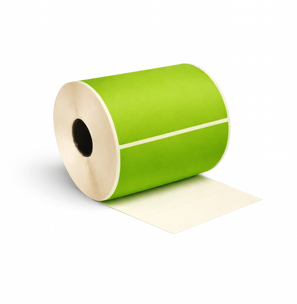 Thermische etiket, 150 mm x 102 mm Groen, 500 etiketten per rol, kern 25 mm, Thermisch ECO, permanent