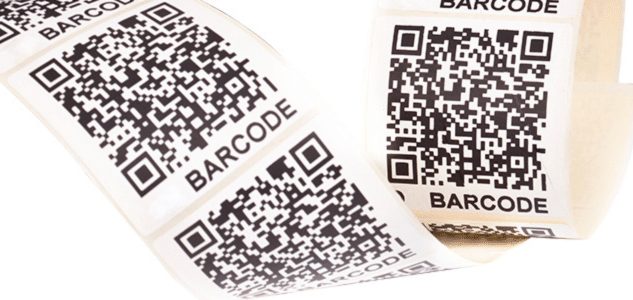 QR etiketten op rol