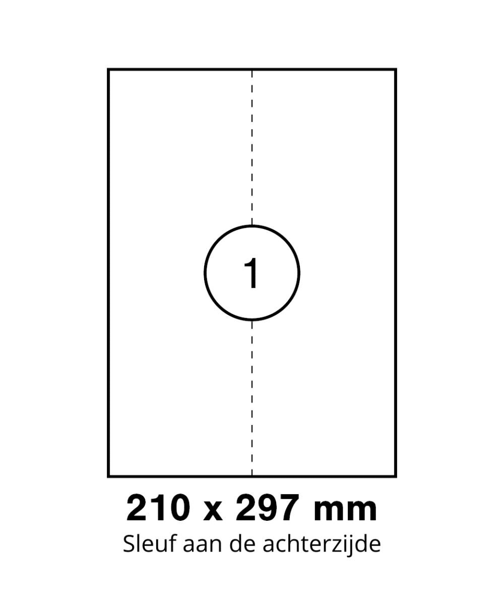 A4 stickervel 210,0 x 297,0 mm - 1 etiketten per vel