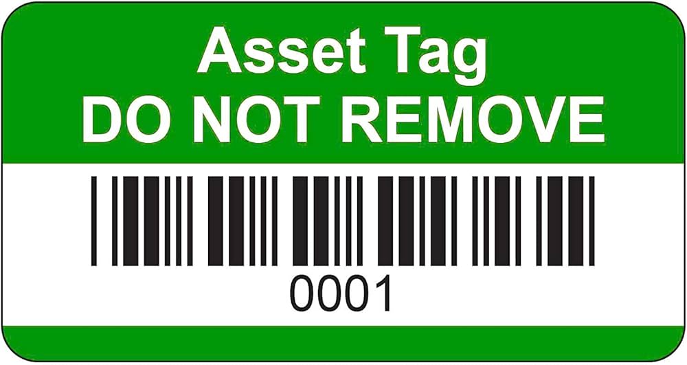 Security asset tag met barcode