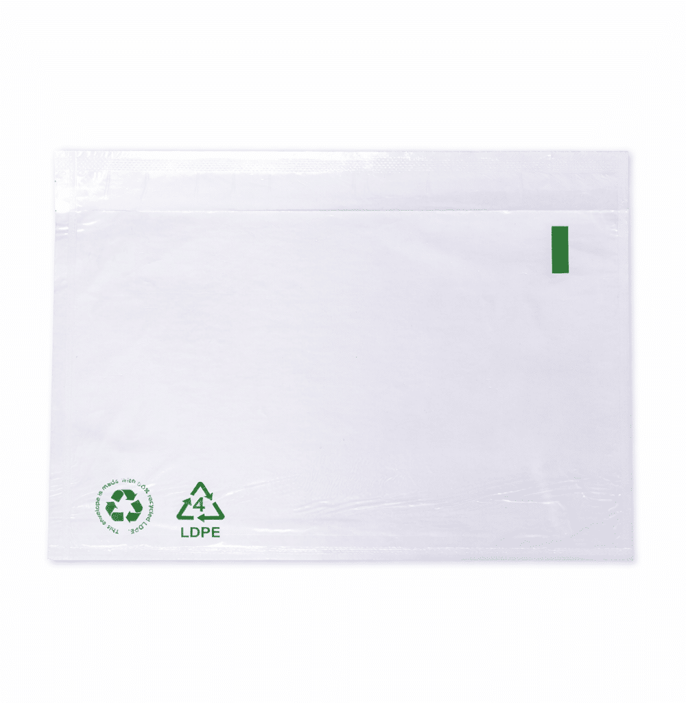 Paklijstenvelop C6 165 x 122 mm – LDPE (60% gerecycled) – Blanco