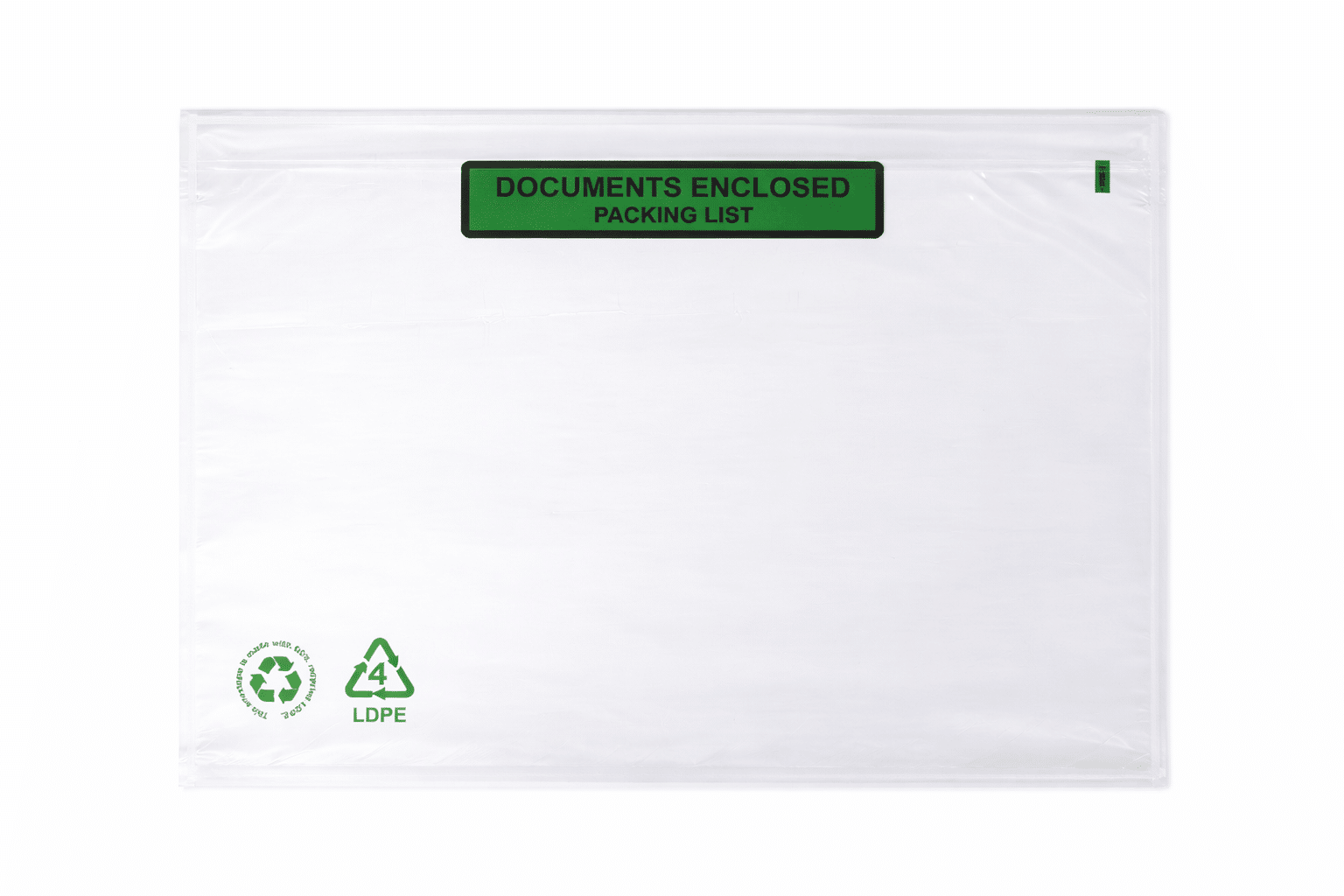 Paklijstenvelop C4 328 x 235 mm – LDPE (60% gerecycled) – Documents Enclosed / Packing List