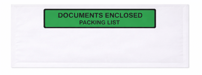 Paklijstenvelop DL 230 x 125 mm – Papier – Documents Enclosed / Packing List